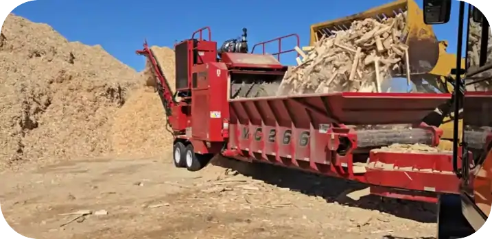 Chapleau's District Heating network will be heated with locally sourced woodchips, like the ones produced at Commercial Bioenergy's Kirkland Lake processing site.