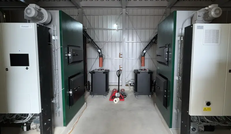 Two KWB Powerfire2 boilers installed in a cascade configuration.